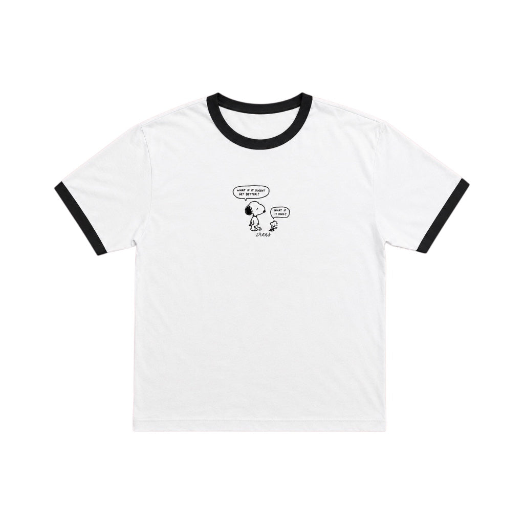 WHAT IF IT DOES - WHITE RINGER TEE